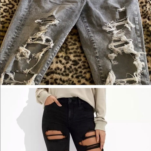 American Eagle Outfitters Denim - American Eagle distressed super high rise jeggings